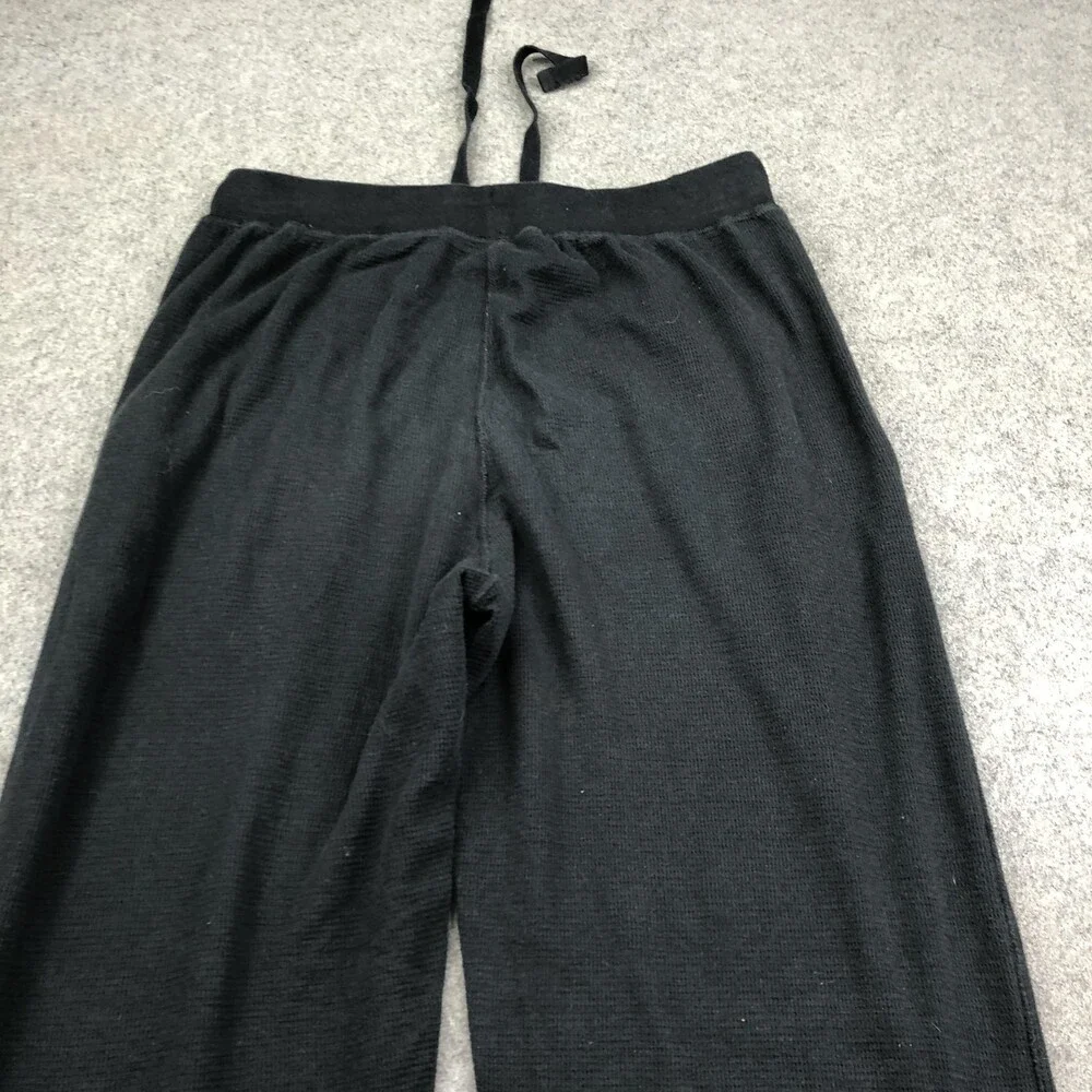 Polo Ralph Lauren Lounge Pants Mens Medium Black Waffle Drawstring Sleepwear